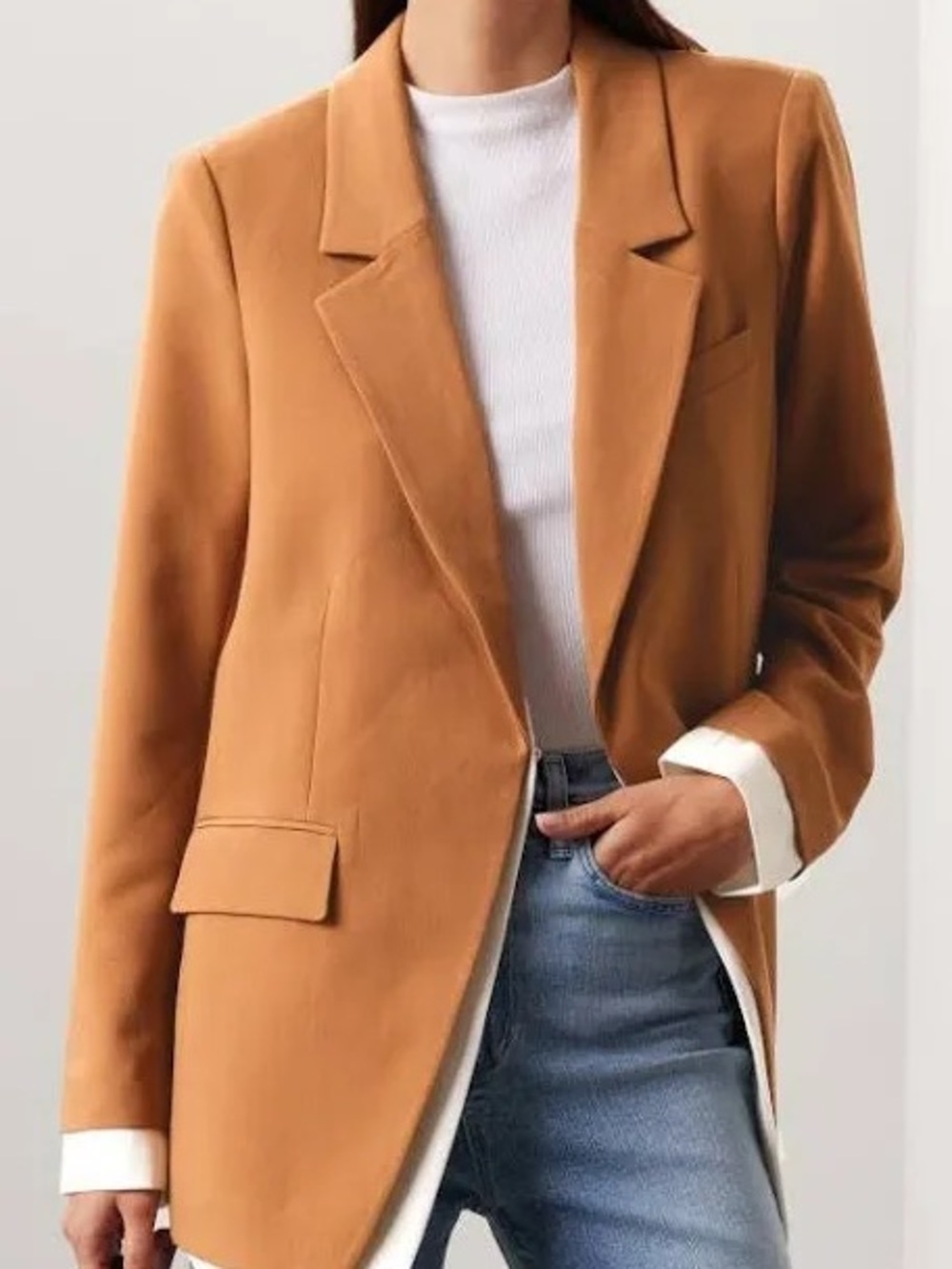 Favorite Daughter The Kelly Blazer Tan Multi Camel Cream Layered Blazer S